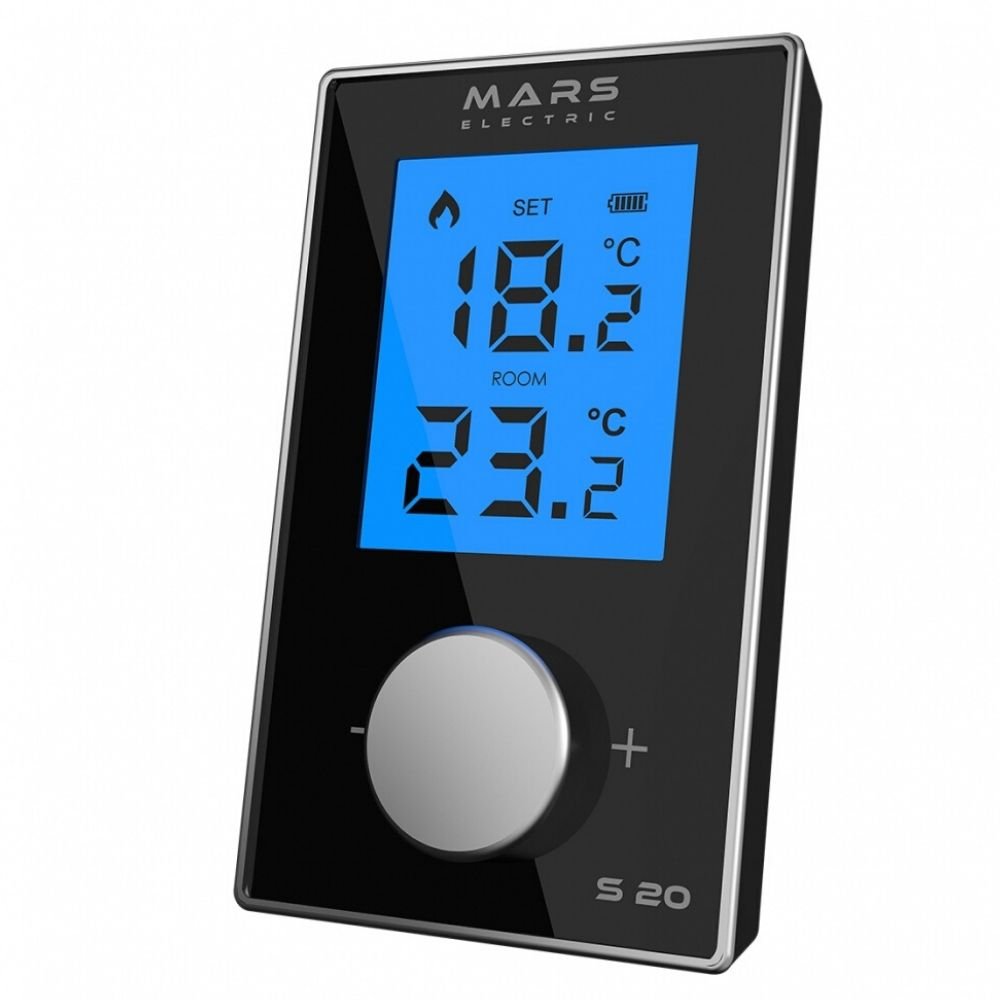 Mars S20 Kablosuz On/Off Dijital Oda Termostatı Siyah